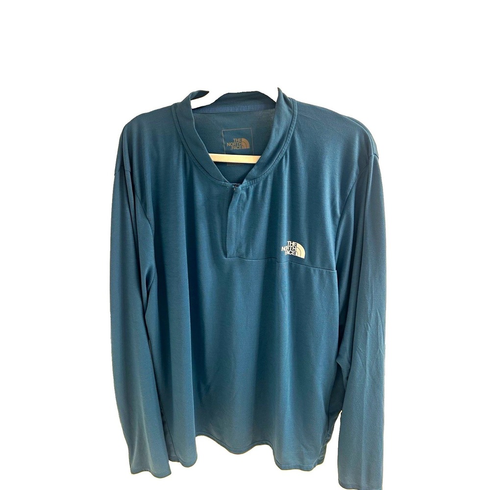 North Face Men's XXL Teal Blue Quarter-Zip Pullover Athletic Shirt